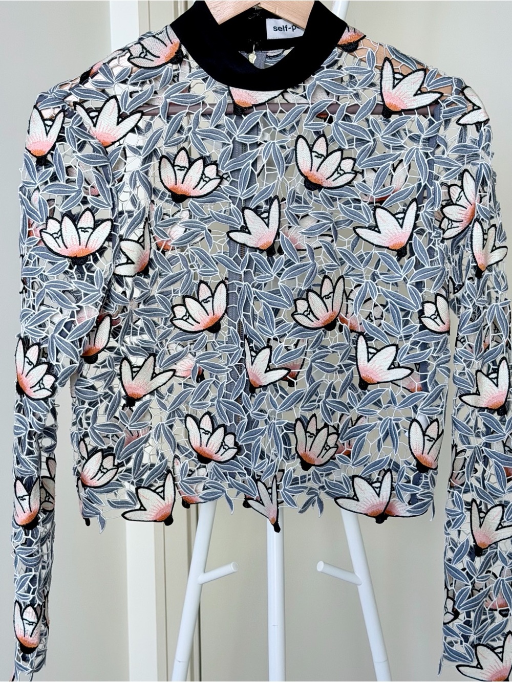 Self Portrait Floral Guipure Lace Top
